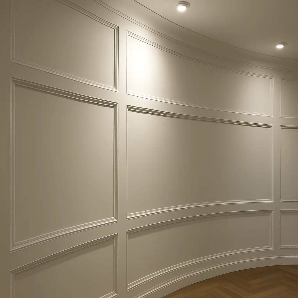 Trabajo de molduras y paneles de pared curvos por Prime Finish Carpentry
