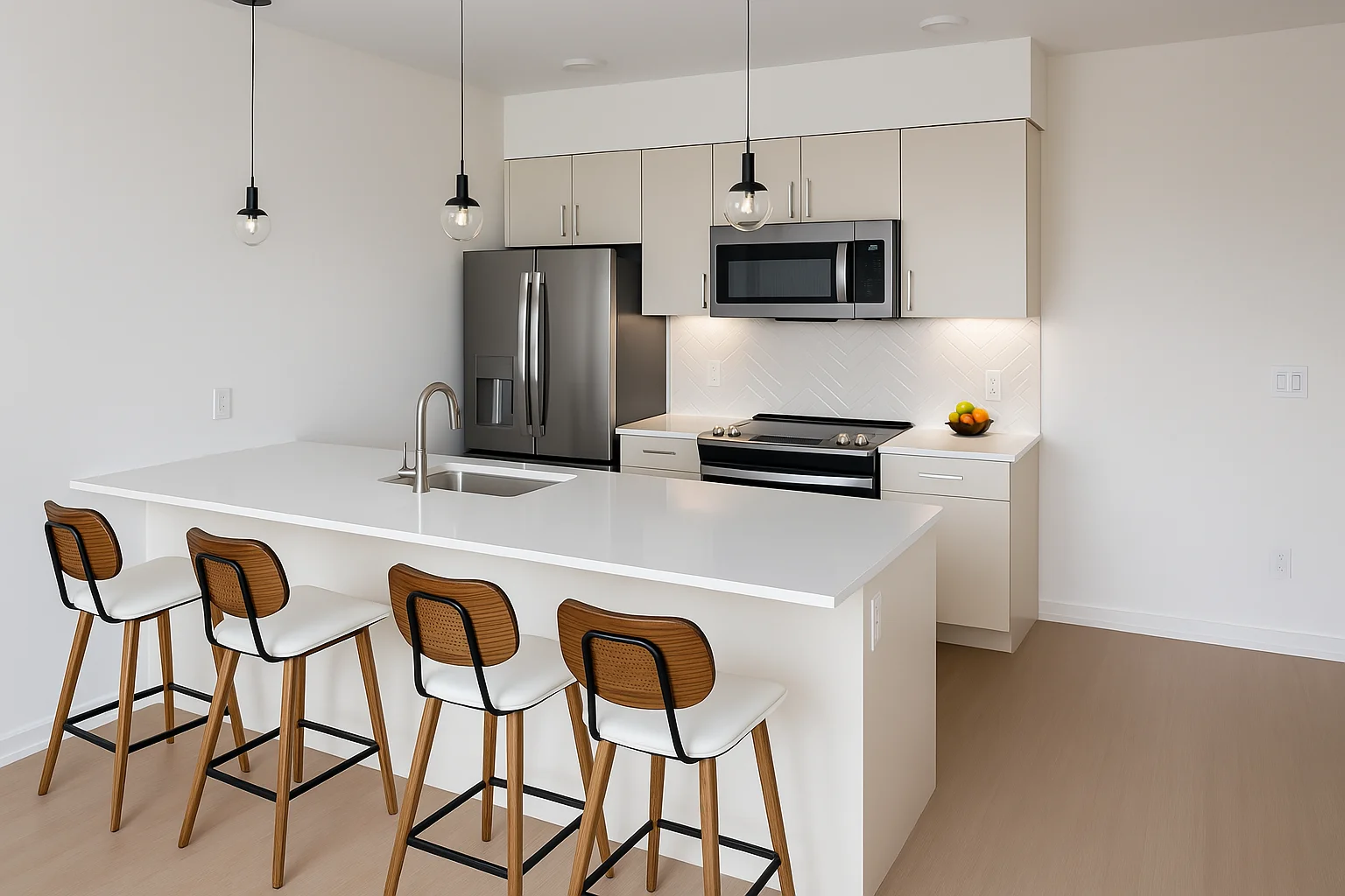Cocina personalizada con salpicadero y gabinetes